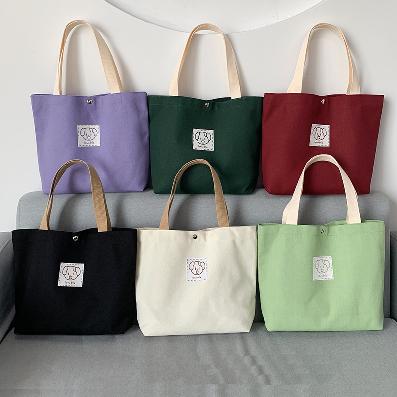 Túi vải canvas cho shop thời trang màu kem, màu đỏ đô đẹp